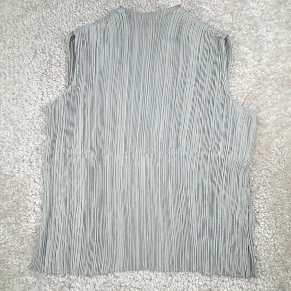Club Monaco Micro Pleat Chemise Top Blue Gray NEW - Picture 3 of 11
